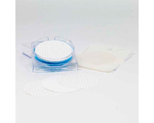 Мембранные фильтры Hahnemühle из смеси эфиров целлюлозы, 0,2 мкм, Ø 50 мм, стерильные, белые, с черной сеткой