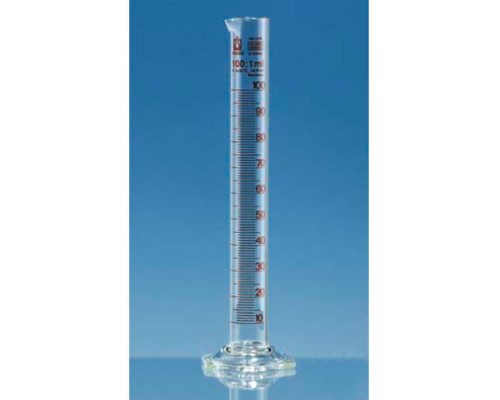 BRAND 31905 Цилиндр мерный Silberbrand Eterna, высокий, 5 мл, градуировка 0.1 мл, Boro 3.3, основа из стекла, 2 шт/упак